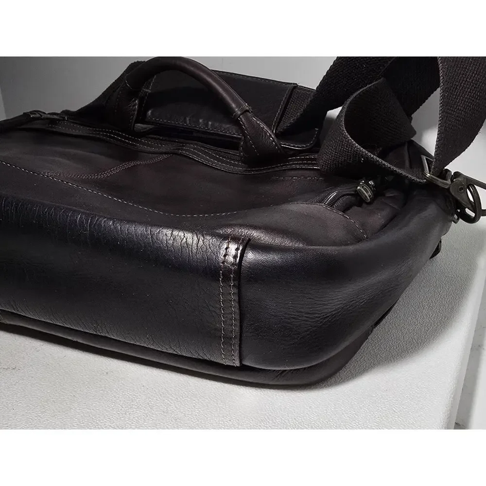 Samsonite Brown/Black Leather Laptop Business Case Briefcase Case Bag